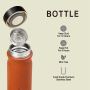 350ml Mini Pocket Water Bottle Stainless Steel Water Bottle with Silicone Mat
