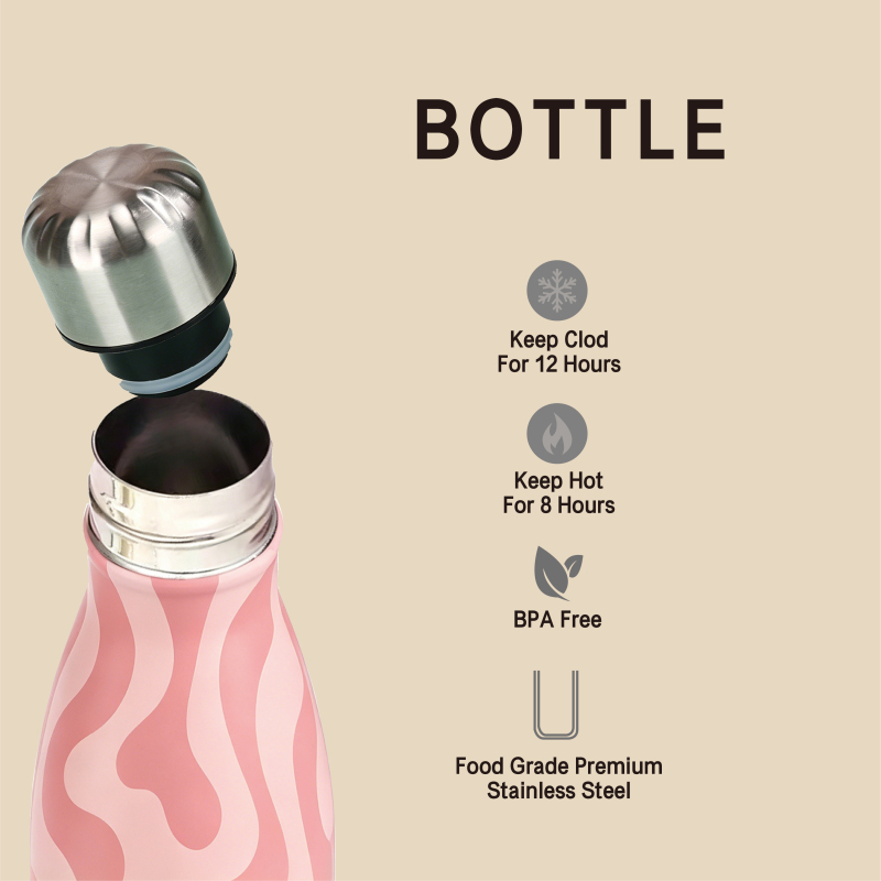 Cola Shape 350ml 500ml 750ml 1L 304 Stainless Steel Vacuum Insulated Water Bottle