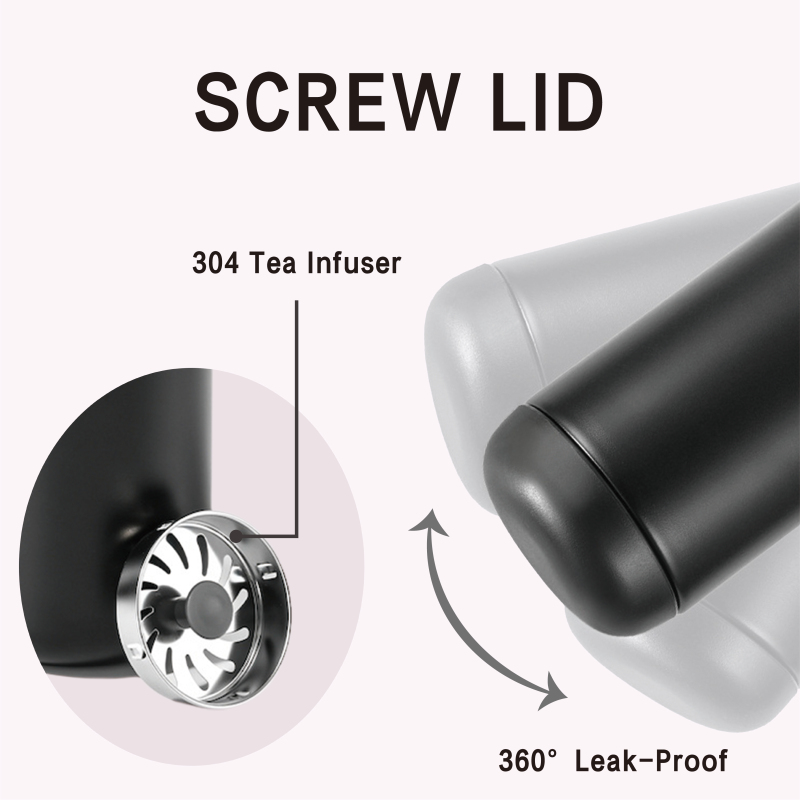 Custom 304 Stainless Steel Vacuum Insulated Mug with Tea Infuser