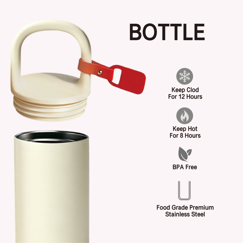 400ml Stainless Steel Double Wall Vacuum Flask with Handle