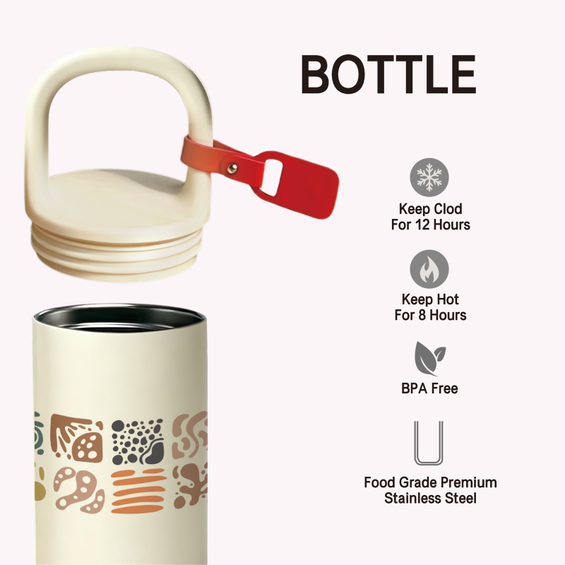 400ml Stainless Steel Double Wall Vacuum Flask with Handle