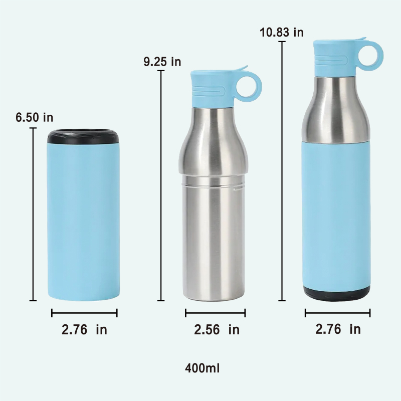2-in-1 Insulated Water Bottle & Cooler Can 400ml
