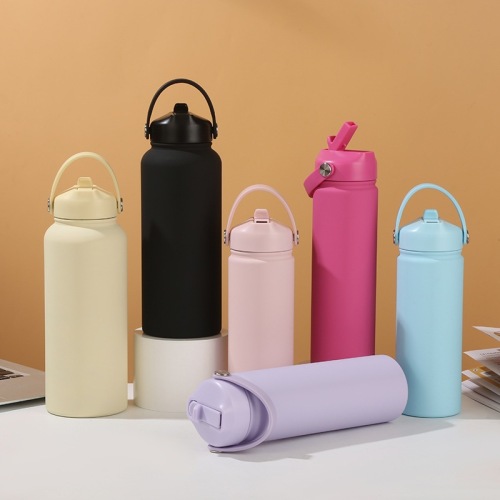 32oz 1L Stainless Steel Vacuum Sports Bottle with Straw Lid