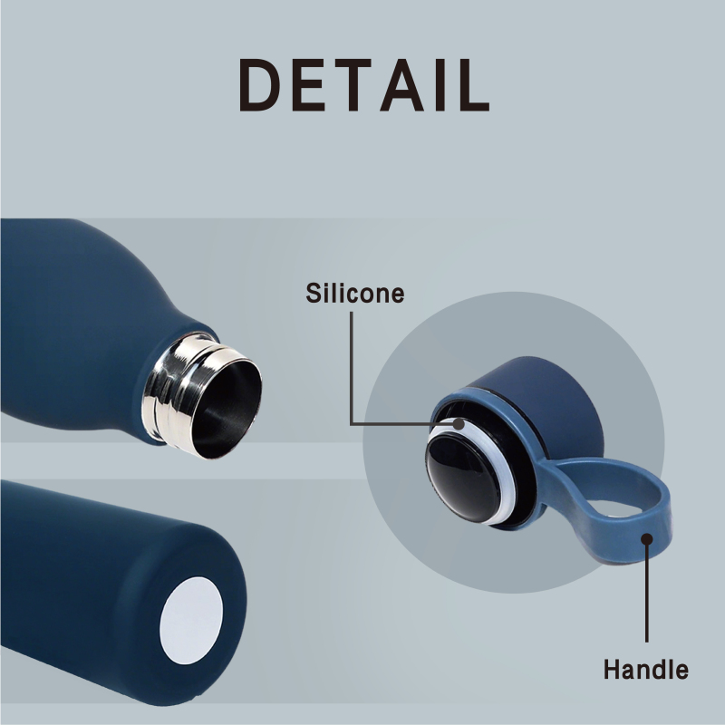 Double Wall Vacuum Insulated Stainless Steel Water Bottle with Silicone Rope