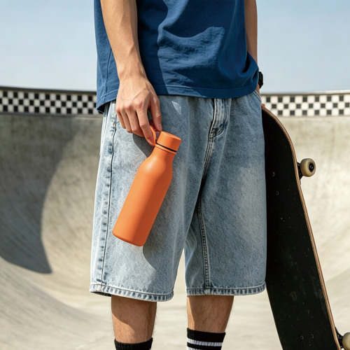 Double Wall Vacuum Insulated Stainless Steel Water Bottle with Silicone Rope