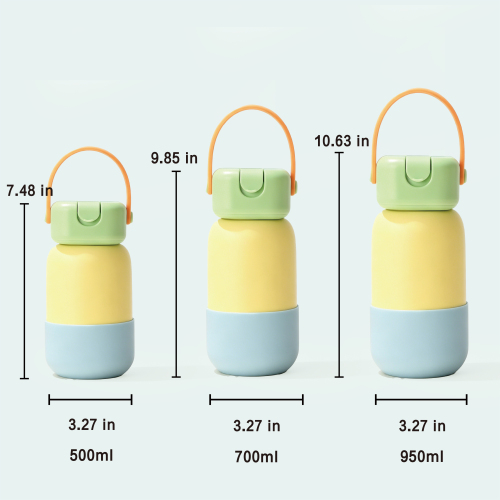 Custom 500ml 700ml 950ml Stainless Steel Insulated Kids Water Bottle with Silicone Mat