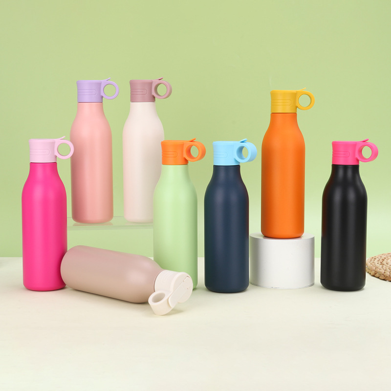 550ml Insulated Stainless Steel Water Bottle Straw Lid