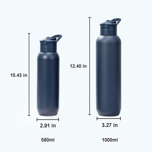 Sports 304 Stainless Steel Water Bottle 600/1000ml with Straw