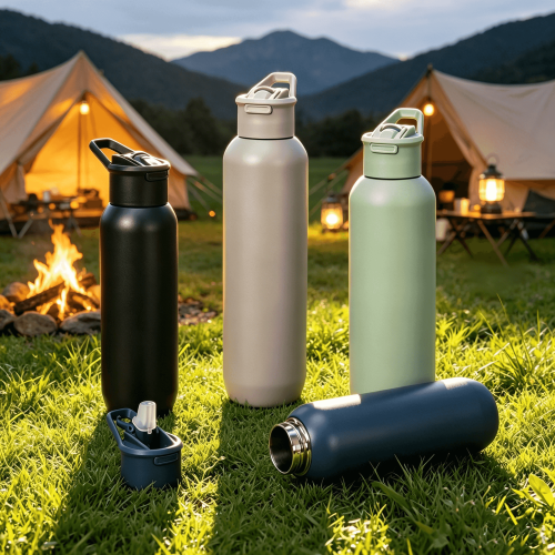 Sports 304 Stainless Steel Water Bottle 600/1000ml with Straw