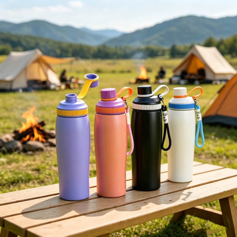 650ml Vacuum Flask 304 SS Leakproof Sports Bottle Handle