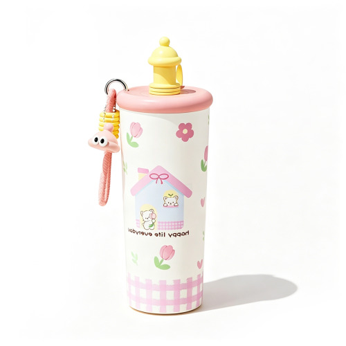 Cute 700ml Cartoon Insulated Tumbler with Tea Infuser for Girls