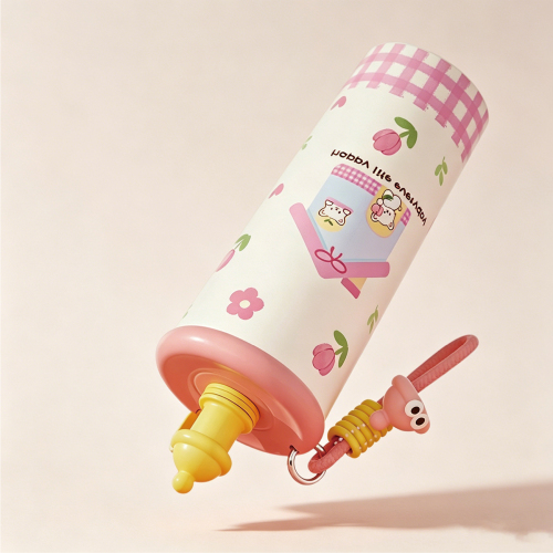 Cute 700ml Cartoon Insulated Tumbler with Tea Infuser for Girls