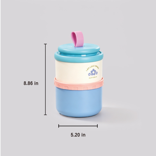 Portable 304 Stainless Steel Lunch Box with Foldable Spoon