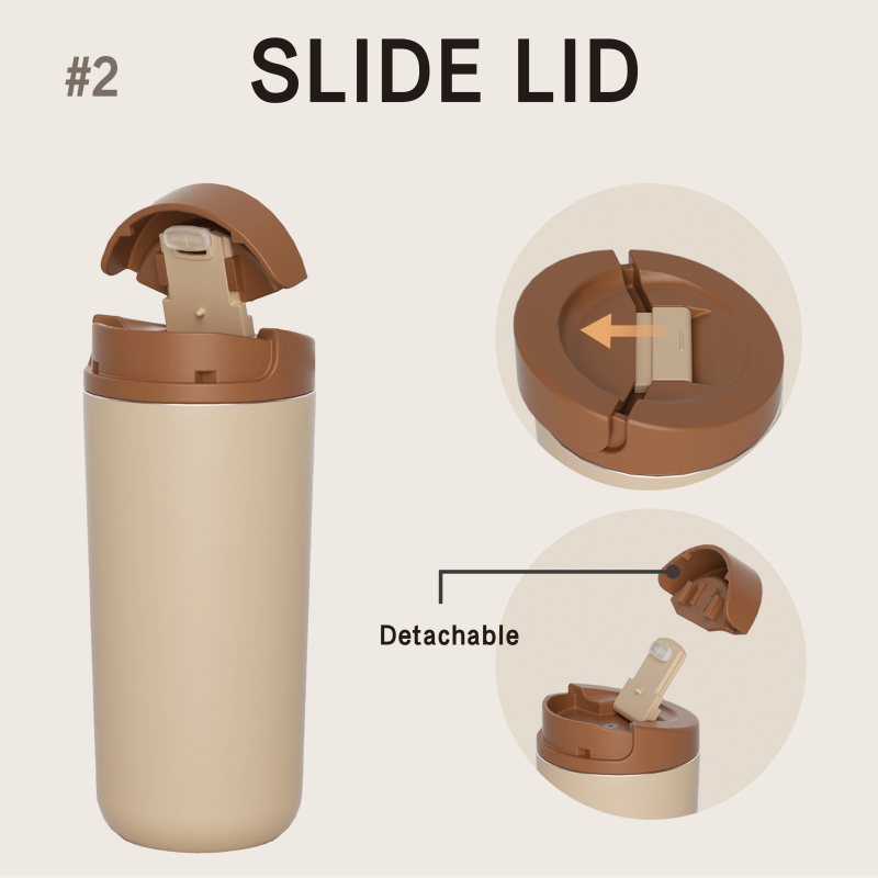 Custom Stainless Steel Vacuum Coffee Mug 350/500ml with 2-in-1 Straw