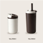 Custom Stainless Steel Vacuum Coffee Mug 350/500ml with 2-in-1 Straw