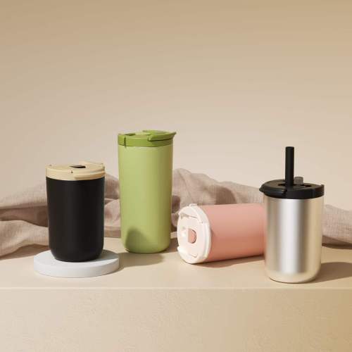350/500ml Stainless Steel Vacuum Mug with 2-in-1 Straw
