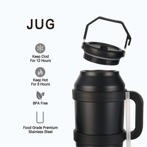 40oz 64oz Stainless Steel Water Bottle Set with Mate Cup