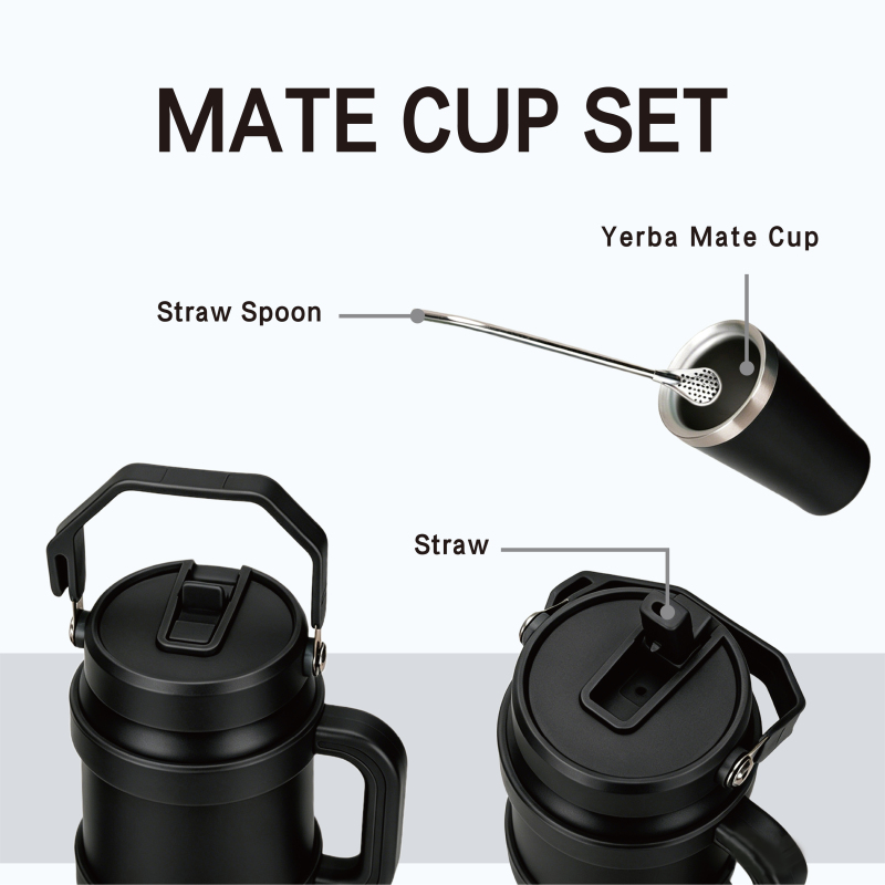 40oz 64oz Stainless Steel Water Bottle Set with Mate Cup