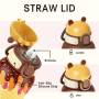 Kids 350ml Insulated Stainless Steel Water Bottle with Straw Lid