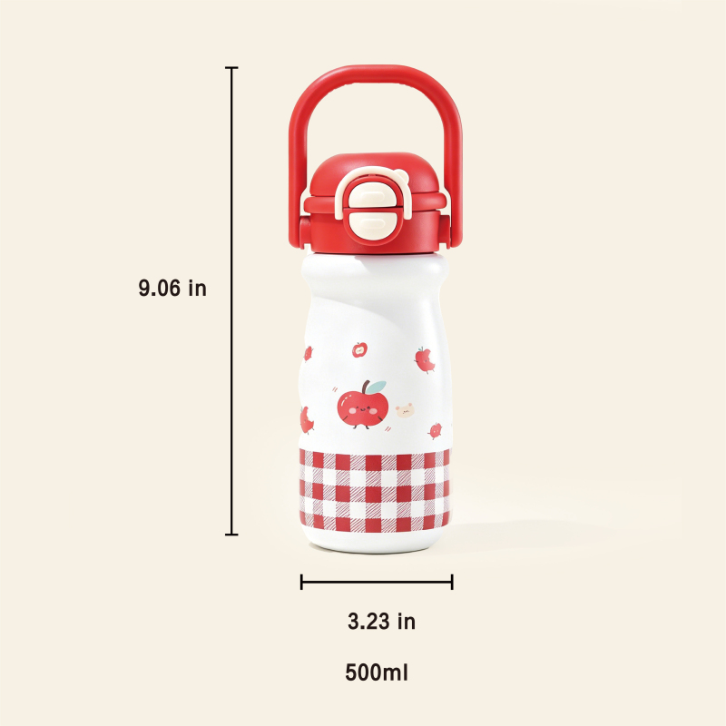 BPA-Free 304 Stainless Steel Vacuum Insulated Kids Water Bottle 2-in-1 Lid