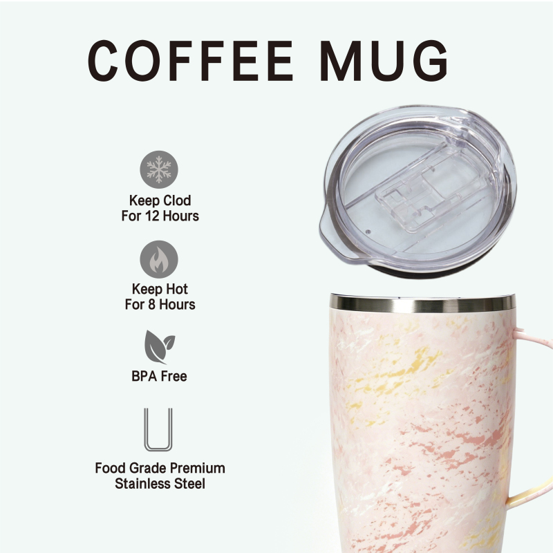 18 oz Double-Wall Vacuum Coffee Tumbler with Handle