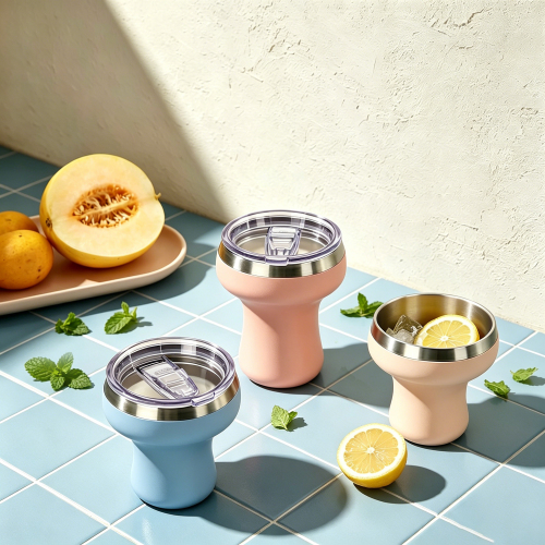 Custom 304 Stainless Double Wall Margarita Tumbler w/ Rim