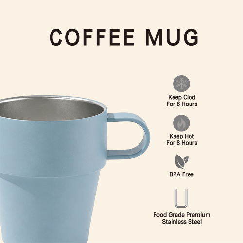 Outdoor Camping 330ml Stainless Steel Coffee Mug with Handle