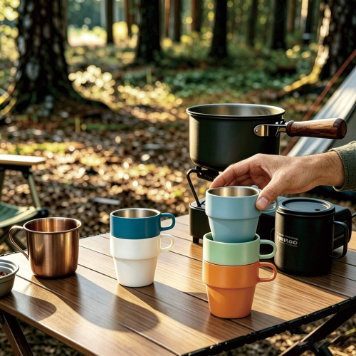 Outdoor Camping 330ml Stainless Steel Coffee Mug with Handle
