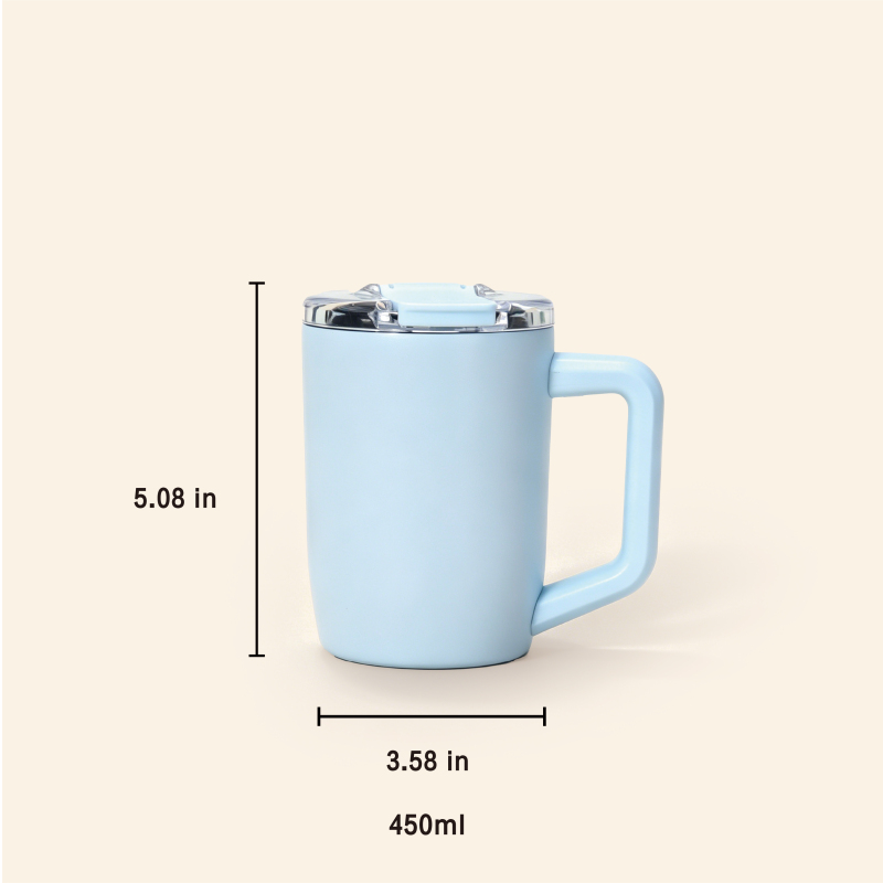 Custom 15oz Stainless Steel Leakproof Coffee Tumbler with Handle