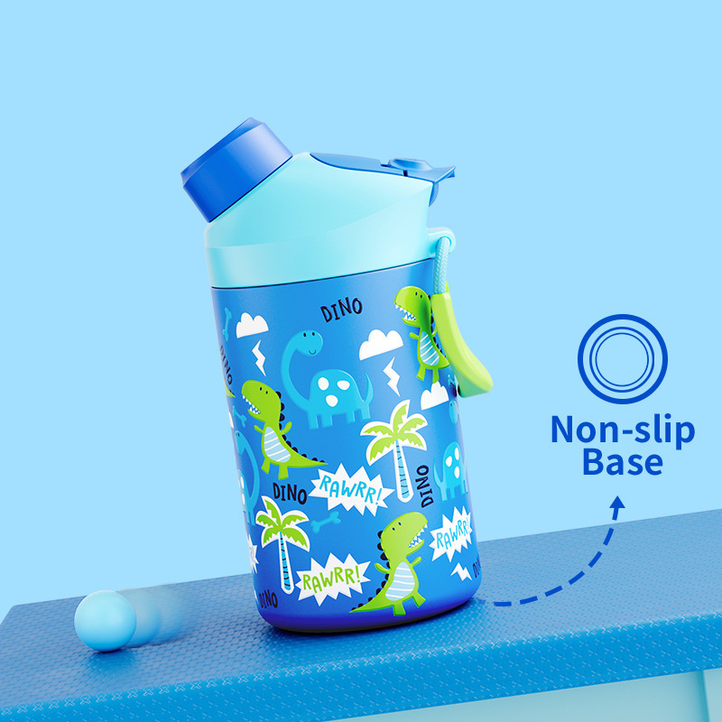 Custom Dinosaur Kids Water Bottle 12oz Vacuum Insulated 2in1