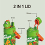 Dinosaur 2026 Kids Water Bottle, Insulated, BPA Free, 2-in-1