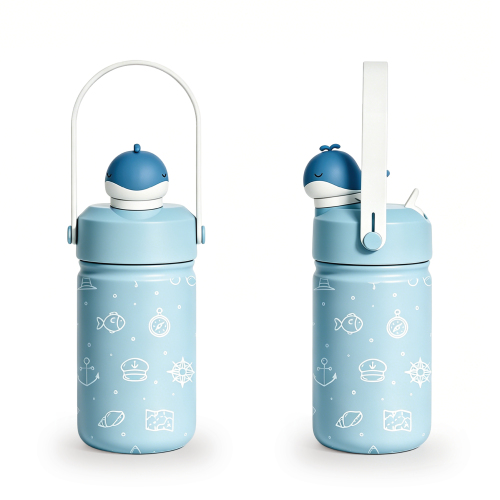 3D Whale Fancy Kids Water Bottle with Straw Lid 2026 3D Whale Fancy Kids Water Bottle with Straw Lid 2026