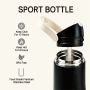 32oz Insulated Water Bottle, Stainless Steel, 2-in-1 Lid