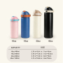 32oz Insulated Water Bottle, Stainless Steel, 2-in-1 Lid