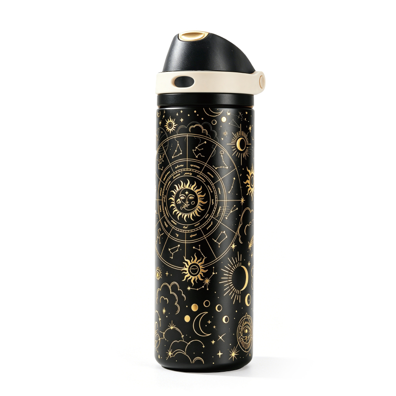 32oz Insulated Water Bottle, Stainless Steel, 2-in-1 Lid