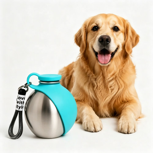 Portble BPA Free 280ml Dog Pet Water Bottle with Foldable Silicone Leaf