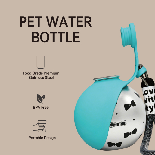 Portble BPA Free 280ml Dog Pet Water Bottle with Foldable Silicone Leaf