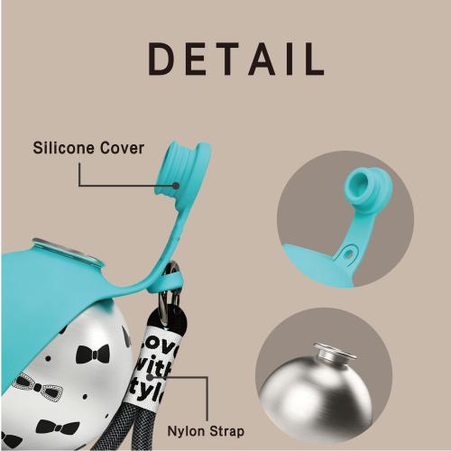 Portble BPA Free 280ml Dog Pet Water Bottle with Foldable Silicone Leaf