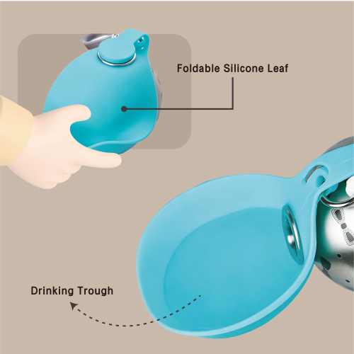 Portble BPA Free 280ml Dog Pet Water Bottle with Foldable Silicone Leaf