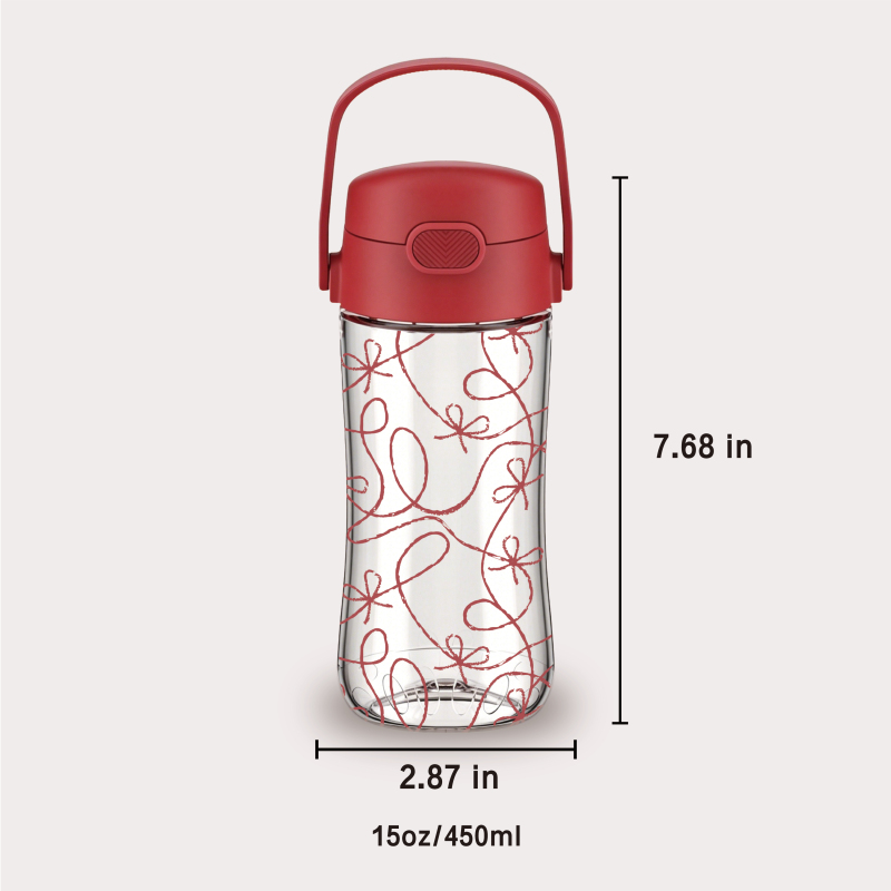 BPA-Free Tritan Kids Water Bottle 450ml Straw for School