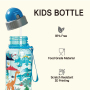 Cute Cartoon BPA-Free 500ml Kids Plastic Water Bottle with Silicone Straw