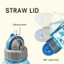 Cute Cartoon BPA-Free 500ml Kids Plastic Water Bottle with Silicone Straw