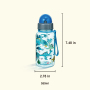 Cute Cartoon BPA-Free 500ml Kids Plastic Water Bottle with Silicone Straw