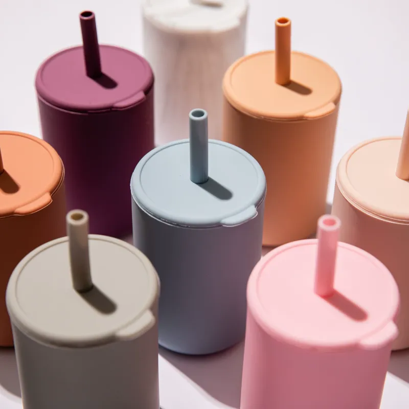 Leak Proof 210ml BPA-Free Silicone Straw Cup Baby Training Sippy