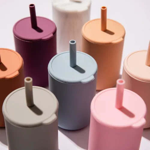Leak Proof 210ml BPA-Free Silicone Straw Cup Baby Training Sippy