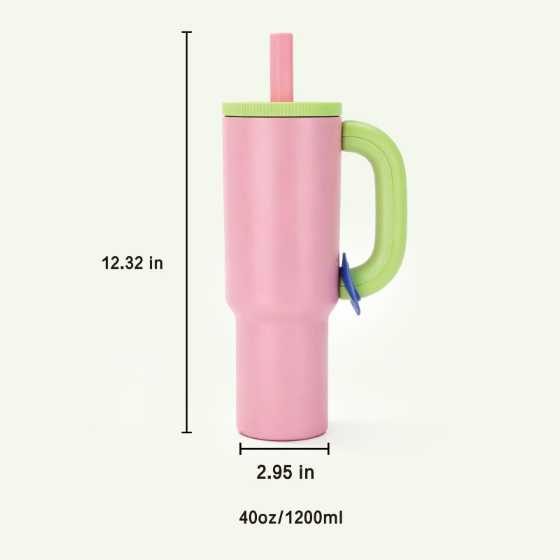 40oz Leakproof Insulated 304 Stainless Steel Car Tumbler with Straw Cover