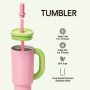40oz Leakproof Insulated 304 Stainless Steel Car Tumbler with Straw Cover