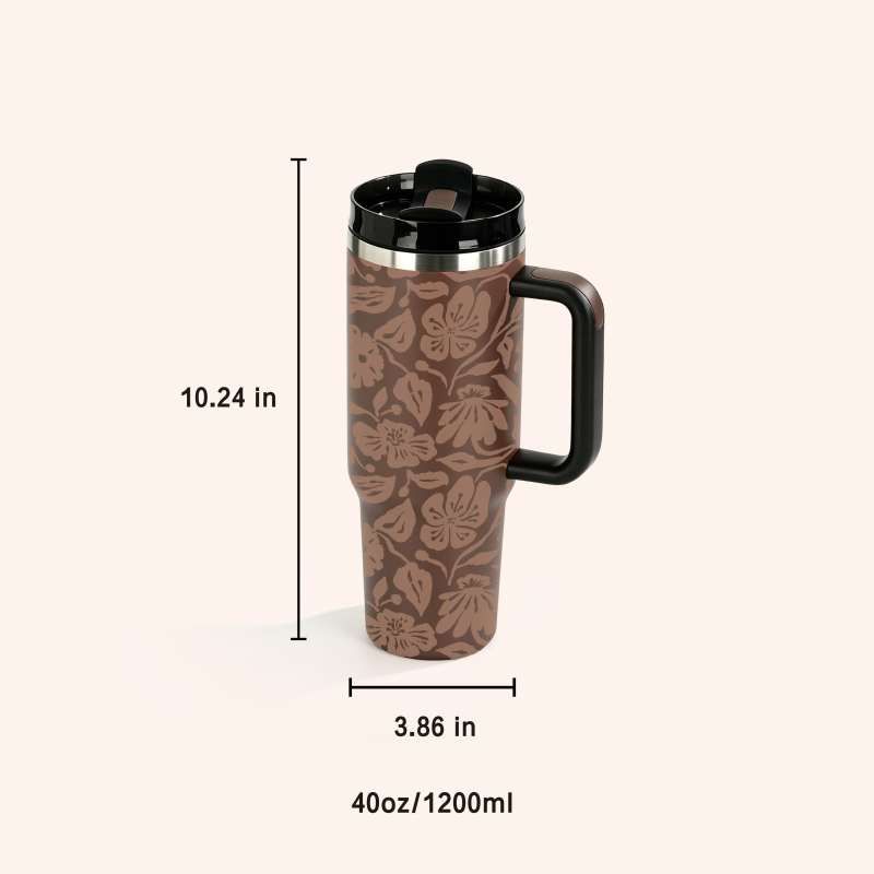Custom 40oz Vacuum Insulated Tumbler with Handle