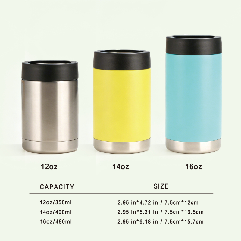 Insulated Stainless Steel Can Cooler with Opener