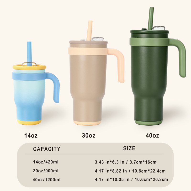 Custom 14oz Stainless Steel Kids Cup Leakproof Lid